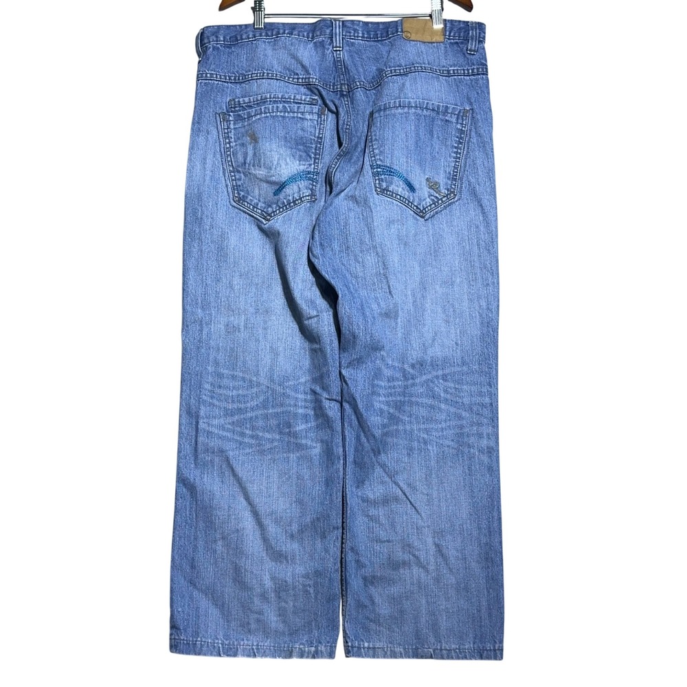 Rocawear Baggy Y2K Jeans Mens Size 40 Cotton Blue Hip Hop Wide Leg Skate